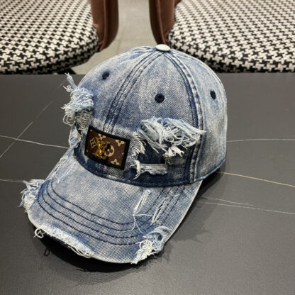 Louis Vuitton denim ripped baseball cap - Image 3