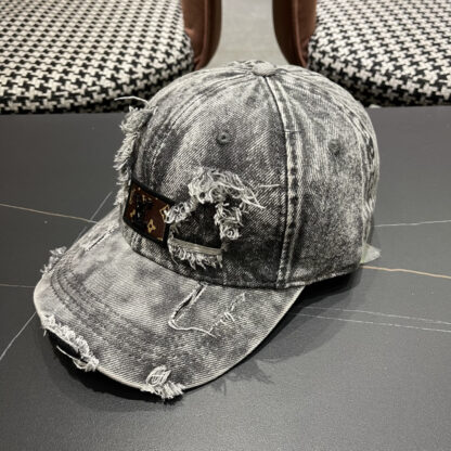Louis Vuitton denim ripped baseball cap - Image 2