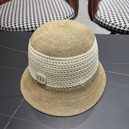 Dior hollow sun protection contrast color sun hat - Image 3