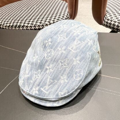 Louis Vuitton fashionable versatile denim jacquard beret breathable sun hat - Image 2