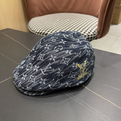 Louis Vuitton fashionable versatile denim jacquard beret breathable sun hat - Image 2