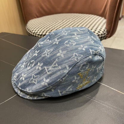 Louis Vuitton fashionable versatile denim jacquard beret breathable sun hat - Image 2