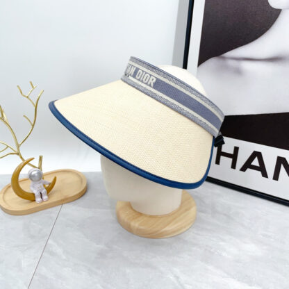 Dior Fashion Holiday Sunhat Open Top Hat - Image 3