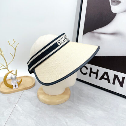Dior Fashion Holiday Sunhat Open Top Hat - Image 3