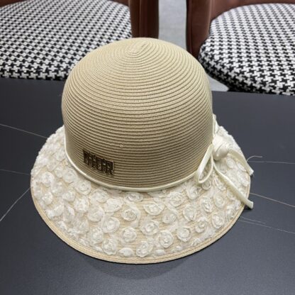 Dior small flower rose straw bucket hat - Image 3