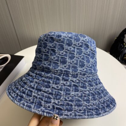 Dior new large brim denim bucket hat - Image 3