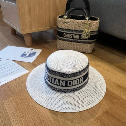 Dior new flat straw hat - Image 3