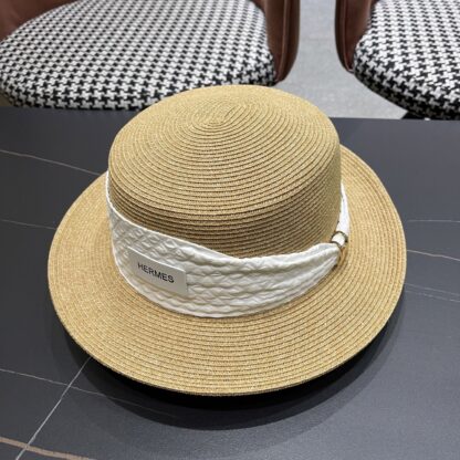 Hermès new flat straw hat - Image 2