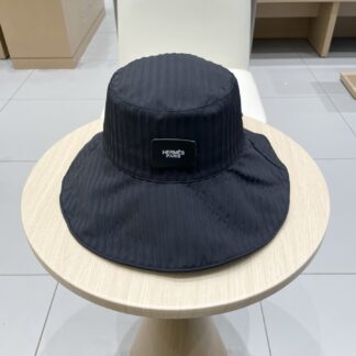Hermes striped bow leisure versatile bucket hat