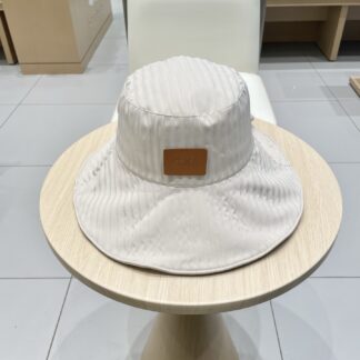 Hermes striped bow leisure versatile bucket hat