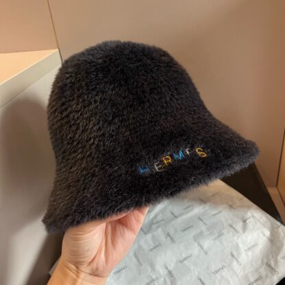 Hermes rabbit fur round bucket hat - Image 2
