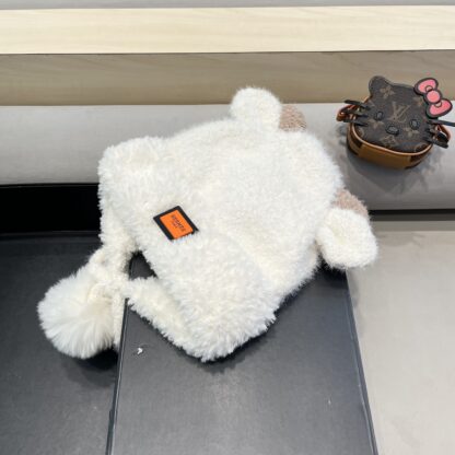 Hermes autumn and winter thick warm cute bear ears knitted hat - Image 2