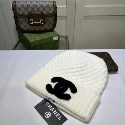 Chanel autumn and winter fashion soft knitted beanie - Image 2