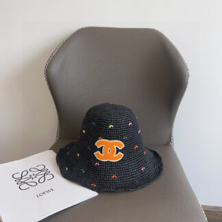 Chanel straw bucket hat