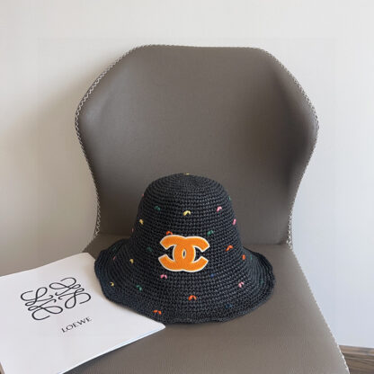 Chanel straw bucket hat