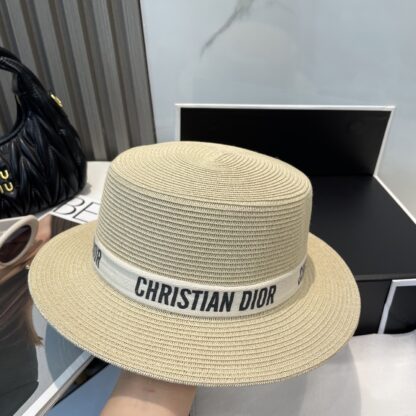 Dior casual flat top straw hat - Image 3