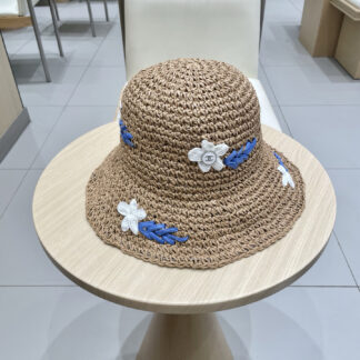 Chanel Handmade Straw Flower Sun Hat