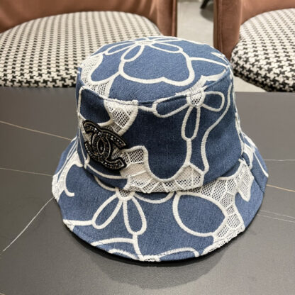 Chanel Spring and Summer Fashion All-match Embroidered Flower Bucket Hat - Image 2