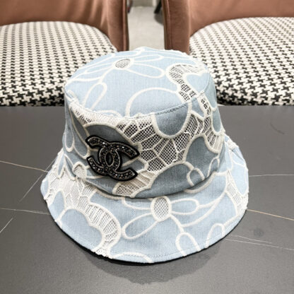 Chanel Spring and Summer Fashion All-match Embroidered Flower Bucket Hat - Image 2