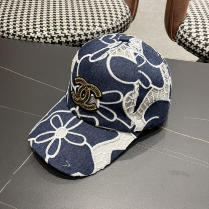 Chanel Summer Embroidered Flower All-match Baseball Cap - Image 2