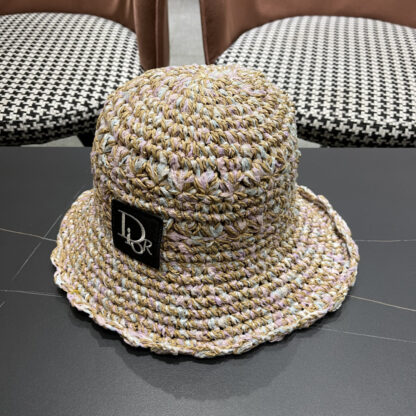 Dior colorful straw bucket hat - Image 3