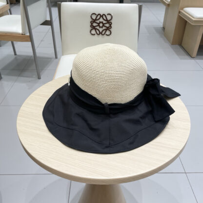 Dior bow visor straw hat - Image 3