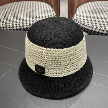 Dior hollow sun protection contrast color sun hat - Image 3