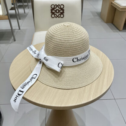 Dior lady style straw hat bucket hat - Image 2