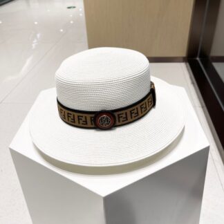 Fendi monogram raffia straw hat