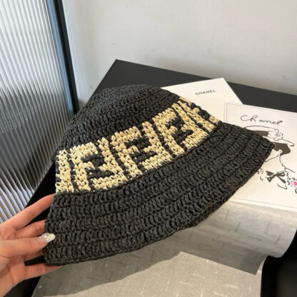 Fendi Fashion Woven Straw Hat - Image 3