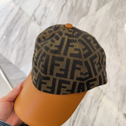 Fendi Fashion Leather Trim Baseball Cap - Image 3