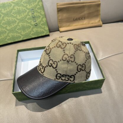 Gucci canvas and leather baseball cap - Image 2
