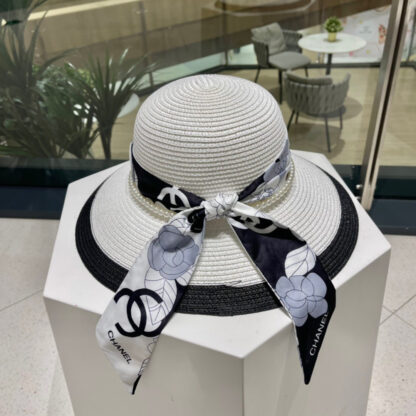 Chanel sunshade lady straw hat
