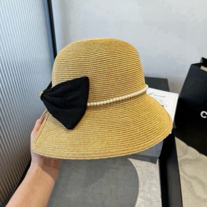 Chanel Pearl Bow Basin Hat - Image 2