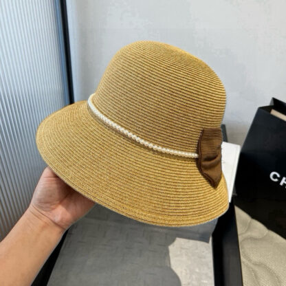 Chanel Pearl Bow Basin Hat - Image 2