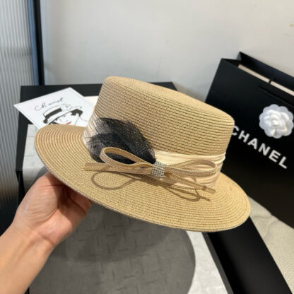 Chanel Flat Top Tulle Accessories Hat - Image 2