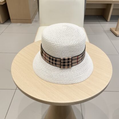 Burberry Casual Simple Bucket Hat Sunshade Straw Hat - Image 3