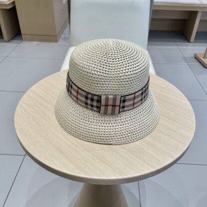 Burberry Casual Simple Bucket Hat Sunshade Straw Hat - Image 3