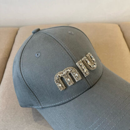 Miu Miu exquisite diamond logo fashion baseball cap - Image 3