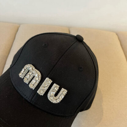 Miu Miu exquisite diamond logo fashion baseball cap - Image 3