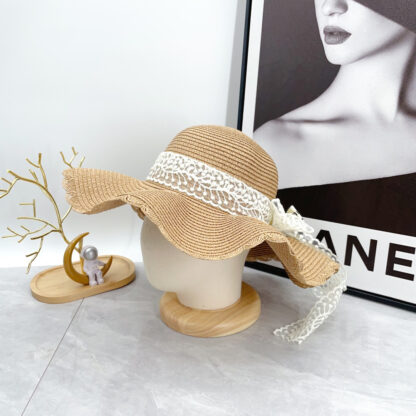 Miu Miu Straw Hat with Lace - Image 3