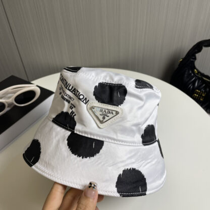 Prada polka dot triangle logo bucket hat - Image 2