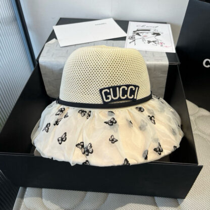 Gucci new lantern hat, sun hat, anti-ultraviolet brim - Image 2