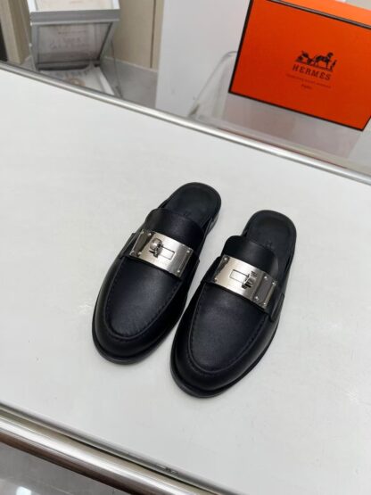 Hermès classic black half-slippers - Image 2