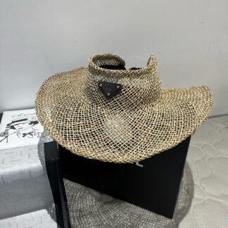 Prada's new hollow top lightweight straw hat