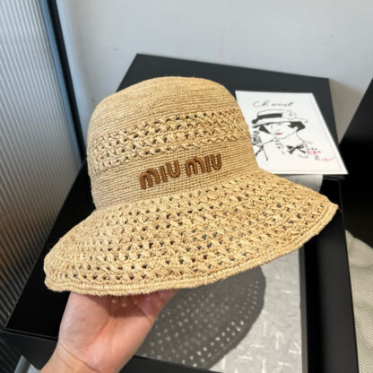 Miu Miu Simple Raffia Hat - Image 3