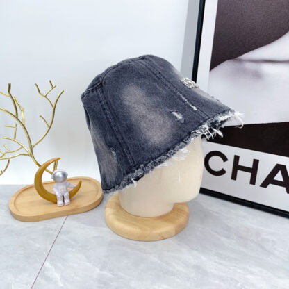 Miu Miu Simple Denim Bucket Hat for Men and Women - Image 3