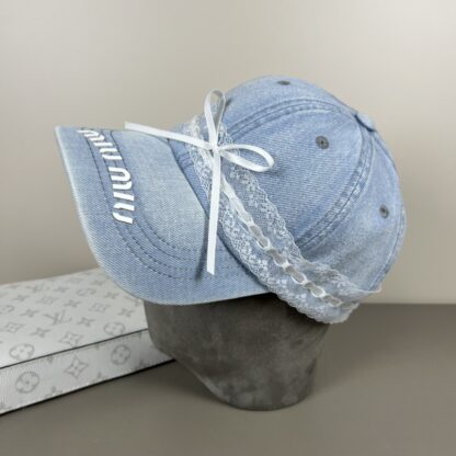 Miu Miu Delicate Bow Lace Baseball Cap - Image 3