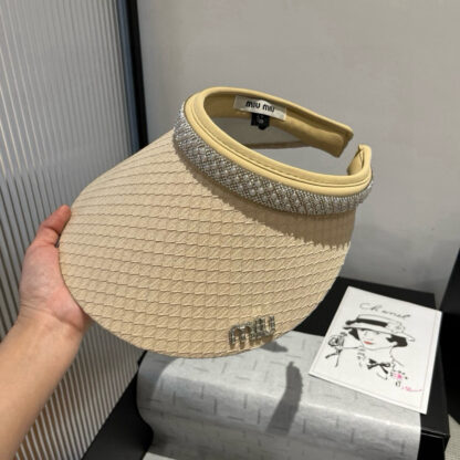 Miu Miu exquisite hollow top headband sun hat - Image 3