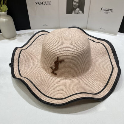 Yves Saint Laurent color matching lotus edge top hat basin hat straw hat - Image 2